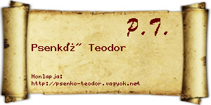 Psenkó Teodor névjegykártya