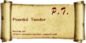 Psenkó Teodor névjegykártya